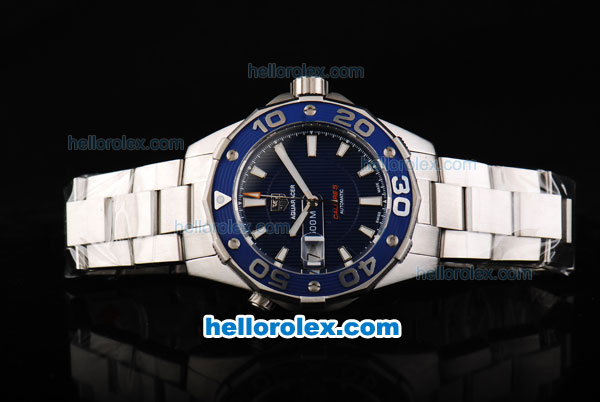 Tag Heuer Aquaracer Swiss ETA 2892 Automatic Movement Full Steel with Blue Bezel and Blue Dial - Click Image to Close